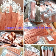 100x Copper Clad Aluminium Flat Braid Ground Lead Strap Cable Wire Kit 200/300mm