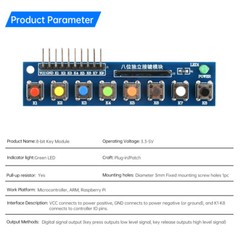 8 Bit Keypad Module with LED Indicator Touch Button Module for Microcontroller