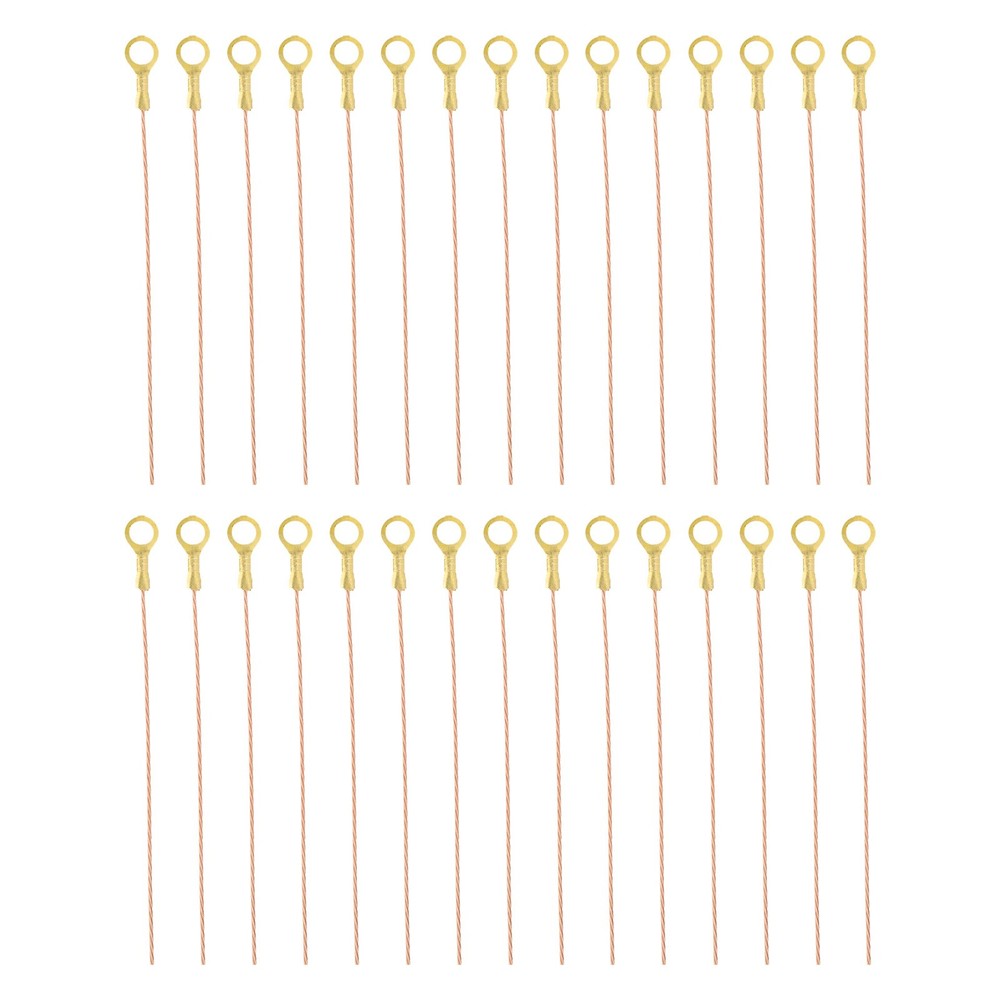 6 Inch Bare Copper Wire-Copper Grounding Lugs, 30 Pcs Cables with Lug