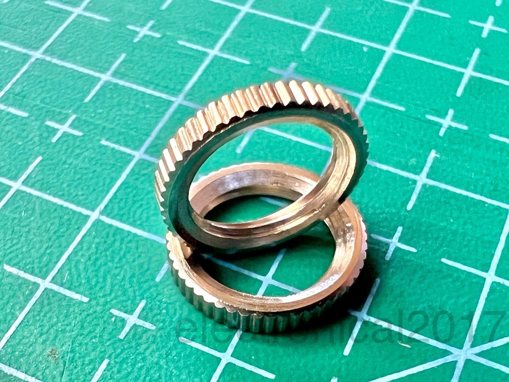 Lot of 2pcs Switchcraft T2160 Copper Alloy Knurled Panel Nut, 5/16-32 Thread