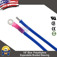 20 FT 1/8″ Blue Expandable Wire Cable Sleeving Sheathing Braided Loom Tubing US