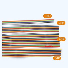 Coloured Dupont Wire Flat Flexible Rainbow Ribbon PCB Cable 1.27mm Pitch 10P-40P