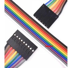 Dupont Jumper Wire 2.54mm Rainbow Cable Ribbon Female-Female 1P-10 Pin 10cm-50cm