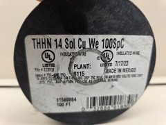 (1) NEW Southwire 100 ft. 14 Gauge White Solid Copper THHN Wire