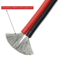 Super Soft Silicone Wire 2Pin Red Black 8-28AWG High Temp Tinned Copper Cable