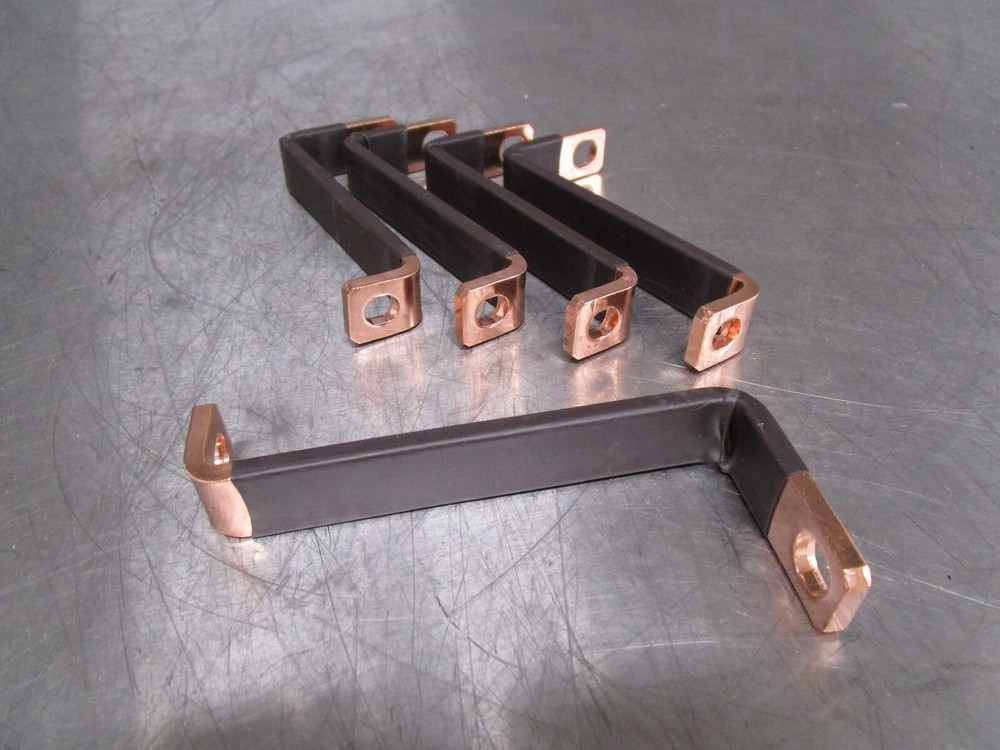 NEW Lot of 5 Copper Z SHAPED BUS BARS 5″ x 2″ x 1″ Black