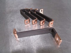 NEW Lot of 5 Copper Z SHAPED BUS BARS 5″ x 2″ x 1″ Black