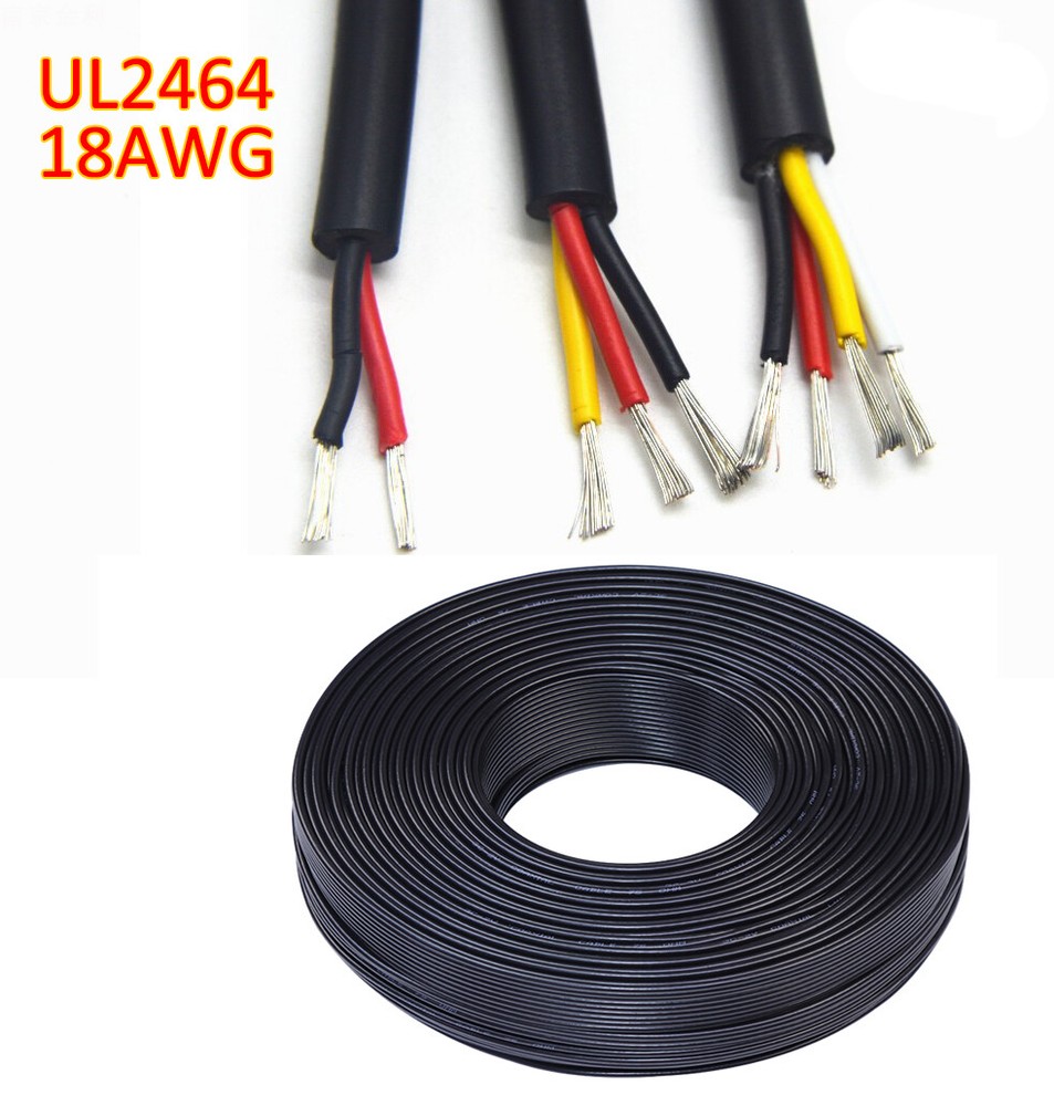 UL2464 18AWG 2/3/4/5-Core Sheath Power Cord Signal Control Cable Copper Wire