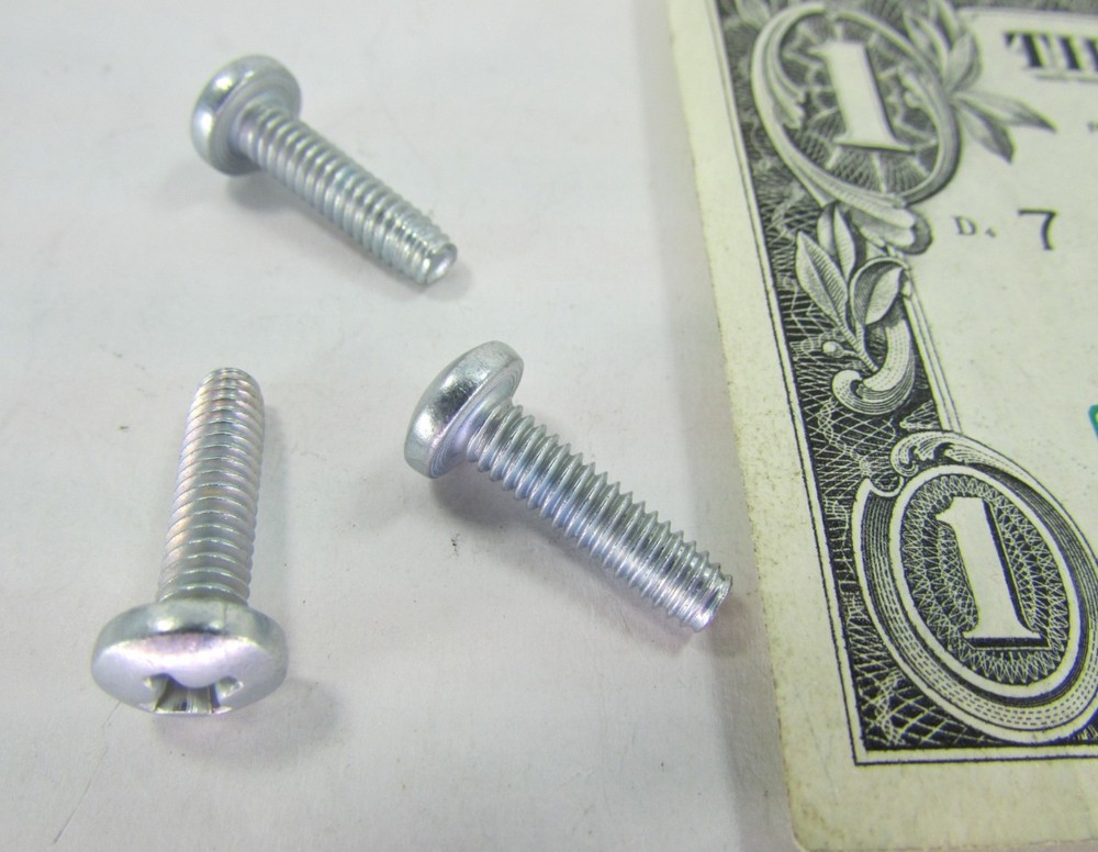 Lot 100 Zinc Plated Steel #2 Phillips Drive Pan Head Machine Screws #8-32 x 5/8″