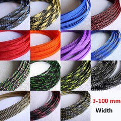 PET Nylon Braided Sleeve Tube 3 mm – 100 mm Width Car Audio Cable Wire Sleeving