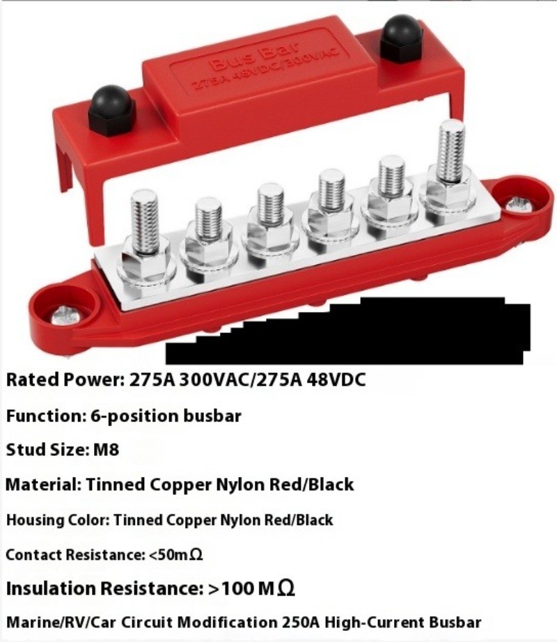 275A Bus Bar Car Audio Bus Bar Battery Positive Terminal and Ground Bus Bar