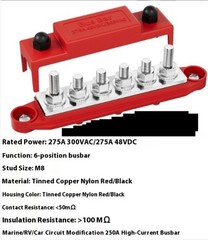 275A Bus Bar Car Audio Bus Bar Battery Positive Terminal and Ground Bus Bar