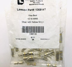 25 PK LAWSON 1368142 VISA SEAL 12-10 AWG CLEAR WITH YELLOW STRIPE