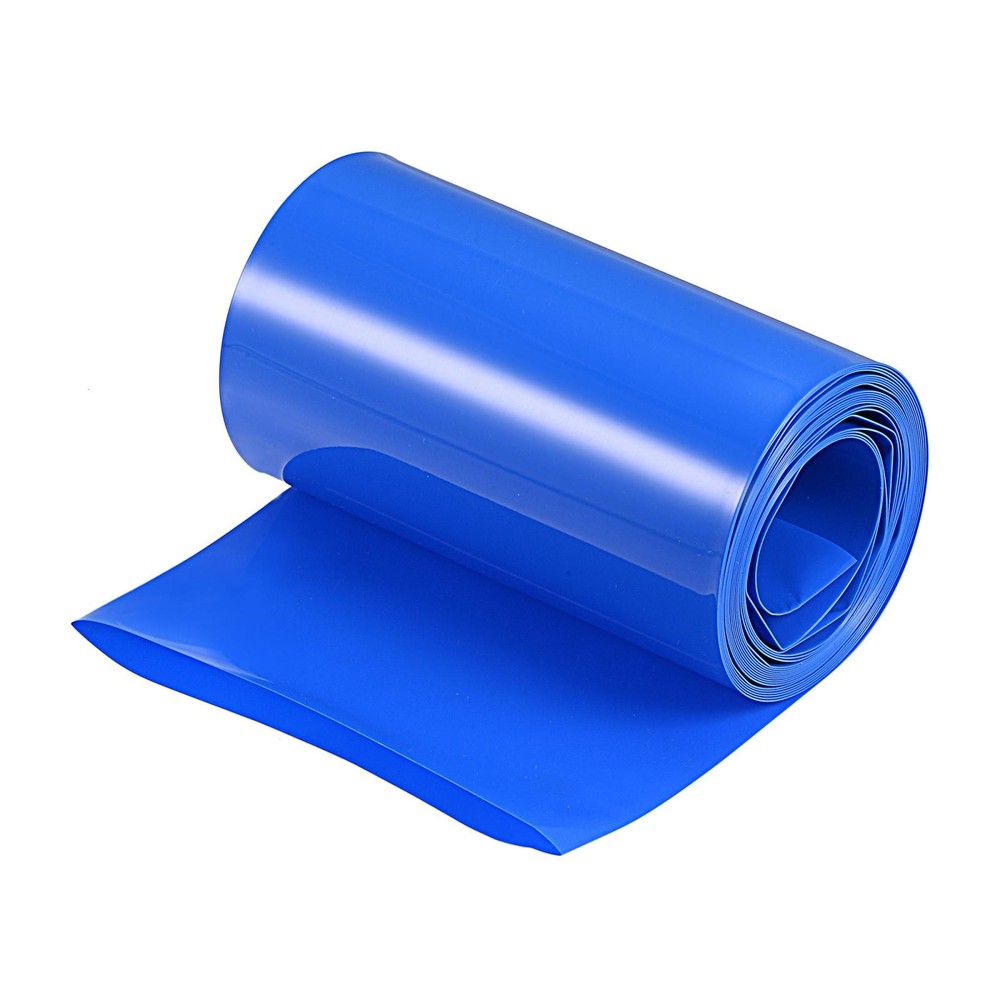 Battery Wrap, 95mm Flat 10ft PVC Heat Shrink Tube Wraps Blue