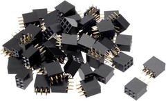50 Pcs 2.54mm Pitch 2×3 Pin Double Row Straight Header Connector Female Pin