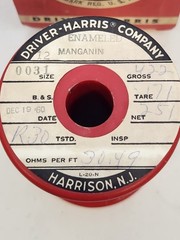 MANGANIN ENAMEL WIRE RESISTANCE WIRE , .0031, 40 AWG, 30.49 OHMS PER FT. 6.7G