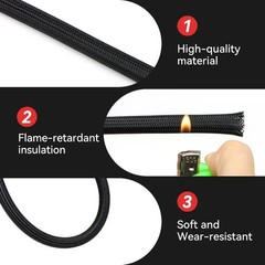 PET Expandable Braided Cable Sleeve Nylon Mesh Tube Wire Wrap Cover 2-50mm