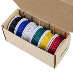 Solid Copper Hookup Wire 22 AWG 6 Colors 30ft for Electronics Breadboard