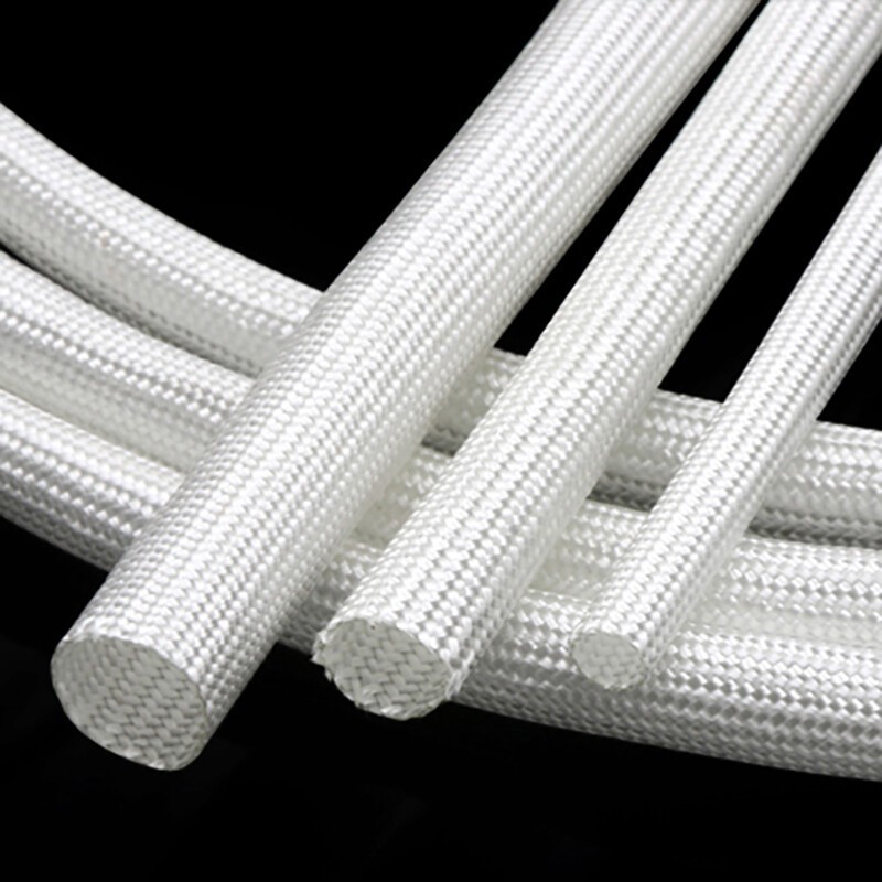 White Heat Resistant Sleeving Cable Wire HIGH TEMP Fiberglass Sleeve ID 1mm-50mm