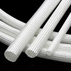 White Heat Resistant Sleeving Cable Wire HIGH TEMP Fiberglass Sleeve ID 1mm-50mm