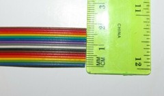 1′ Flat Ribbon Cable 28 AWG, 16 Conductor Multi-color 0.69″W