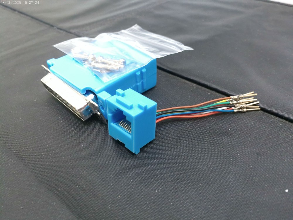 PAN PACIFIC AD-25MT8-B2 CONNECTOR HOOD DB25/M TO RJ45 8C BLUE -USA FAST SHIPPING
