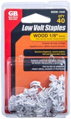 Gardner Bender MSW-1540, White, Steel, Low Voltage, Wire Staple, 1 pc
