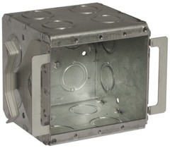 RACO 696B, 5.359″ x 3-1/2″ x 3.797″, Steel, 16-Knockout, 2-Gang Masonry Box, 1pc