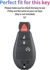 Key Fob Case Cover for 2008-2024 Dodge Grand Caravan & Commander Color: Black2