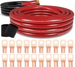 1/0 Gauge Wire Copper Clad Aluminum CCA 40FT AWG 1/0, 20FT-RED/Black