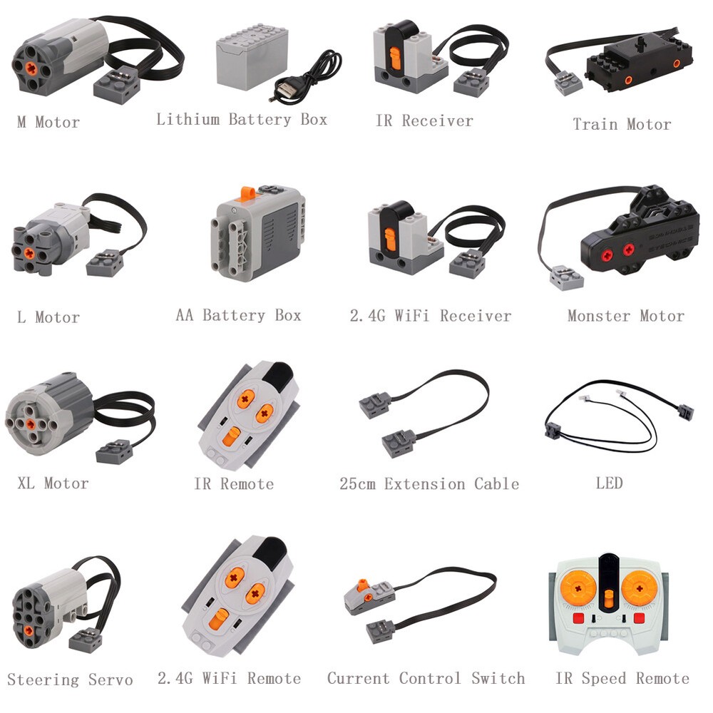 For MOC PF Parts Power Function Servo Motor Remote Control Receiver Battery Box