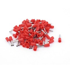 100Pcs Wire Crimp Connector Insulated Ferrule Pin Cord End Terminal AWG18 Red