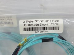 Lot of 3 ~ 2 meter ST to SC Multimode Duplex OM3 50/125 Fiber Optic Patch Cable