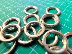Lot of 2pcs Switchcraft T2160 Copper Alloy Knurled Panel Nut, 5/16-32 Thread