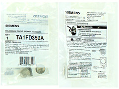 2 Siemens TA1FD350A 350 KCMIL Breaker Lug Wire Grip Kit for Aluminum/Copper Wire