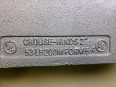 Crouse-Hinds LB-200 M 53, 2″ Form 5 Conduit Body with Rollers, No box