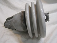 Chance High Voltage Cap & Pin Electrical Insulator 7500 Test Porcelain & Galvani