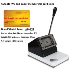 Business Manual CC128 PVC Pet ID Card Rounded Corner Label Die Cutting