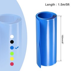 Battery Wrap, 150mm(6-inch) Flat 1.5m Heat Shrink Tube Wraps Blue