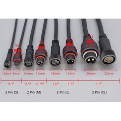 Waterproof Male Female Wire 2Pin Cable Connector Electrical Power Plug Socket