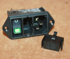 Schurter Power Entry Connector Receptacle, Male Blades DD11.0124.110 w 4301.1403