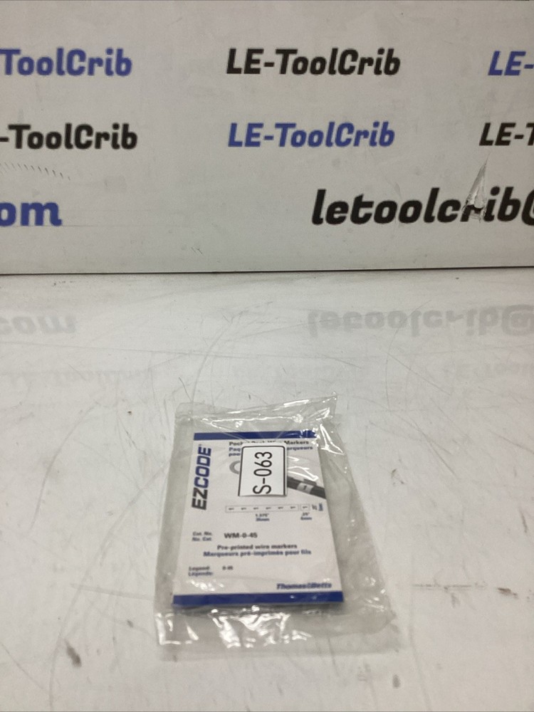 Thomas & Betts E-Z Code WM-0-45 Wire Marker Book 0–45 Pre-Printed Labels S-063