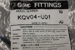 NEW LOT OF 10 SMC FITTINGS KQV04-U02
