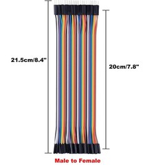 40PCS Dupont Jumper Wires, 20cm, F/M, Assorted Colors