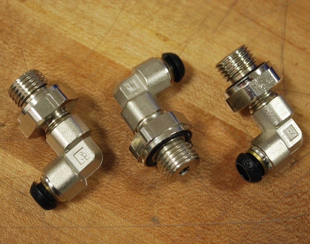 Parker C64PB6-1/4 Male BSPP Thread adj elbow 6mm X 1/4 Lot of 3 – NEW