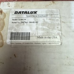 Vintage Datalux TORUW Space Saver Keyboard Compact Serial – Made in USA