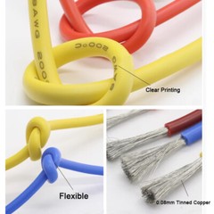 5M 22/24/26/28/30AWG UL Flexible Silicone Wire Super Soft RC Cable Line 200℃ New