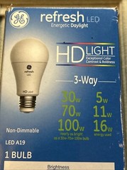 Refresh HD 3-Way LED Light Bulb, Daylight, 5/11/16-Watts 93127691