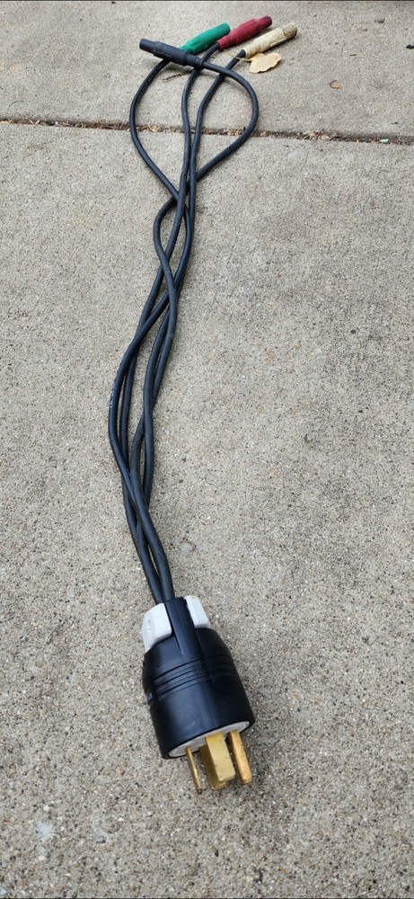 Cam Lock 4/0 Hubbell 600V 4ft Power Feeder Cable Mini Camlocks Low Temp Flex