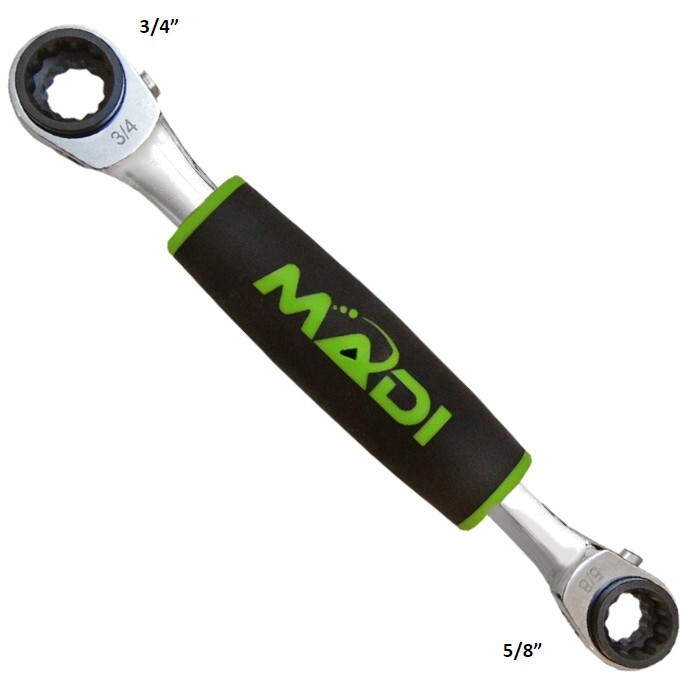 Madi 1/2″ 5/8″ 9/16″ 3/4″ Insulated 4-in-1 Ratcheting Lineman Wrench